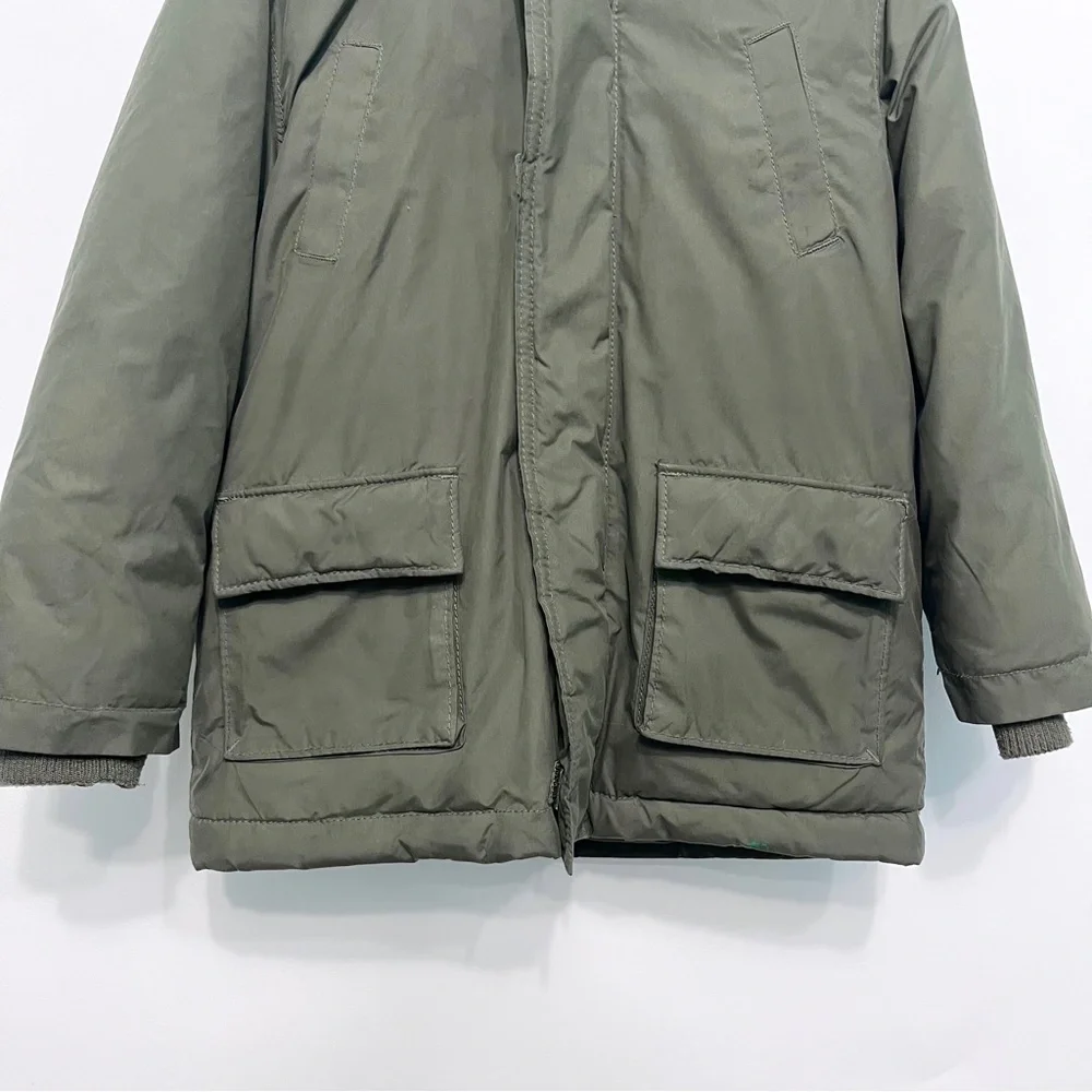 old navy | olive green parka fur-trimmed hood 5t